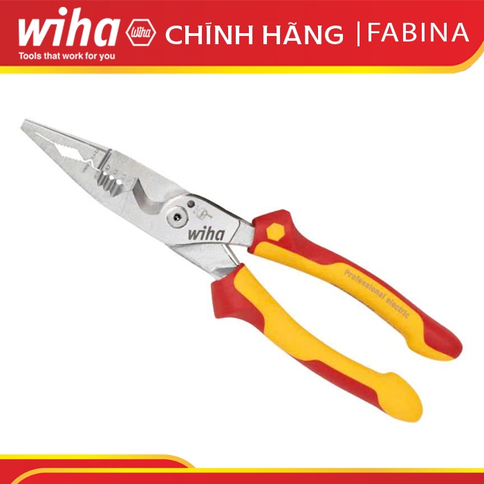 Wiha 45489 คีมอเนกประสงค์ 8-in-1 225 มม., ฉนวนชุบโครเมียมระดับมืออาชีพ 1000V