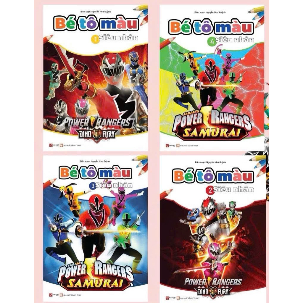 ชุดสมุดระบายสี Power Rangers Superman – หนังสือเด็ก Kibu (ตอนที่ 1–4)