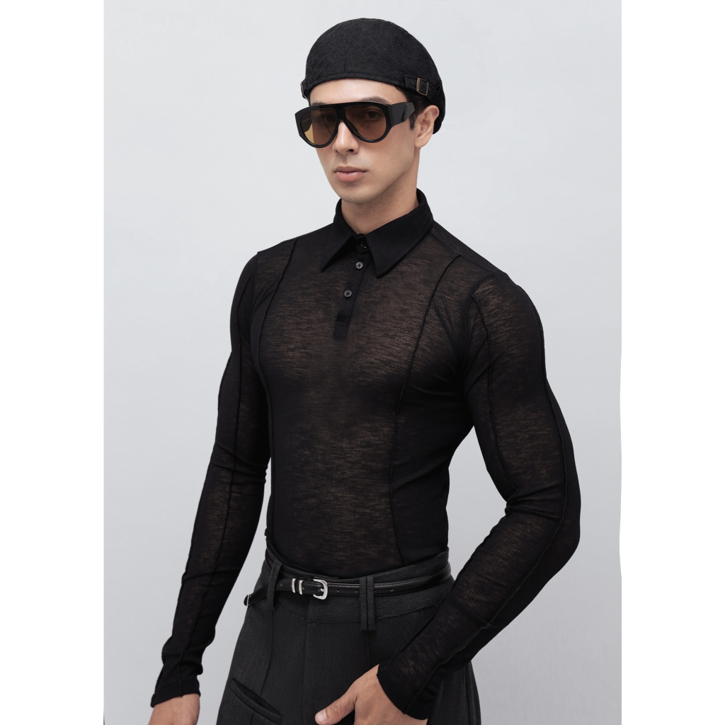 เสื้อยืดโปโลซีทรู LONG SLEEVE - CONTOUR LONG SLEEVE POLO FW25 - iamsaigon