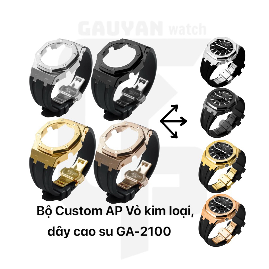 Custom AP Case Combo สําหรับ GA-2100 นาฬิกากรอบโลหะ สายยาง