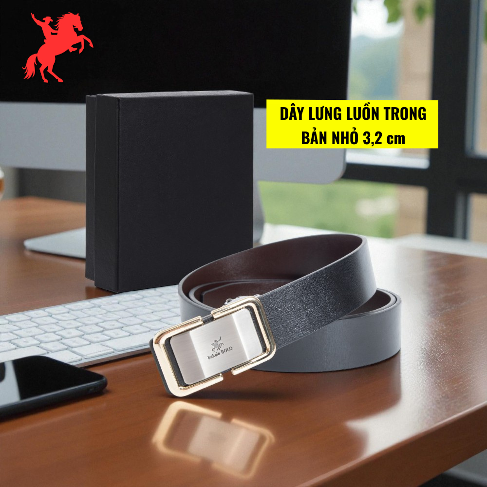 กวางโจว เค7 TL05 รุ่นเล็กเข็มขัดผู้ชาย 3.2 ซม. เกลียวหนังไมโครไฟเบอร์, หัวเข็มขัดอัตโนมัติ 1.2 ม. ยา