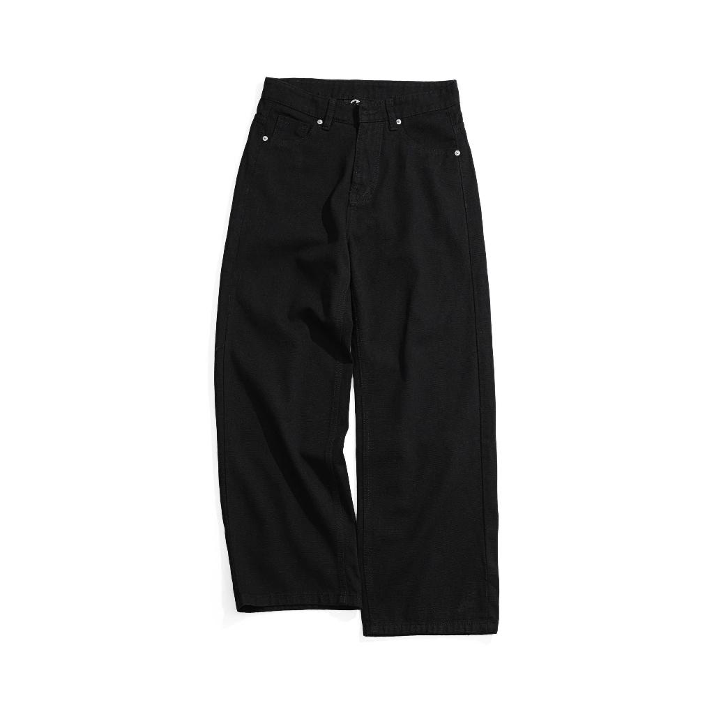 BLACK WIDE STRAIGHT JEANS WHOSE - กางเกงยีนส์ขากว้าง STRAIGHT Hoes Studio 1778