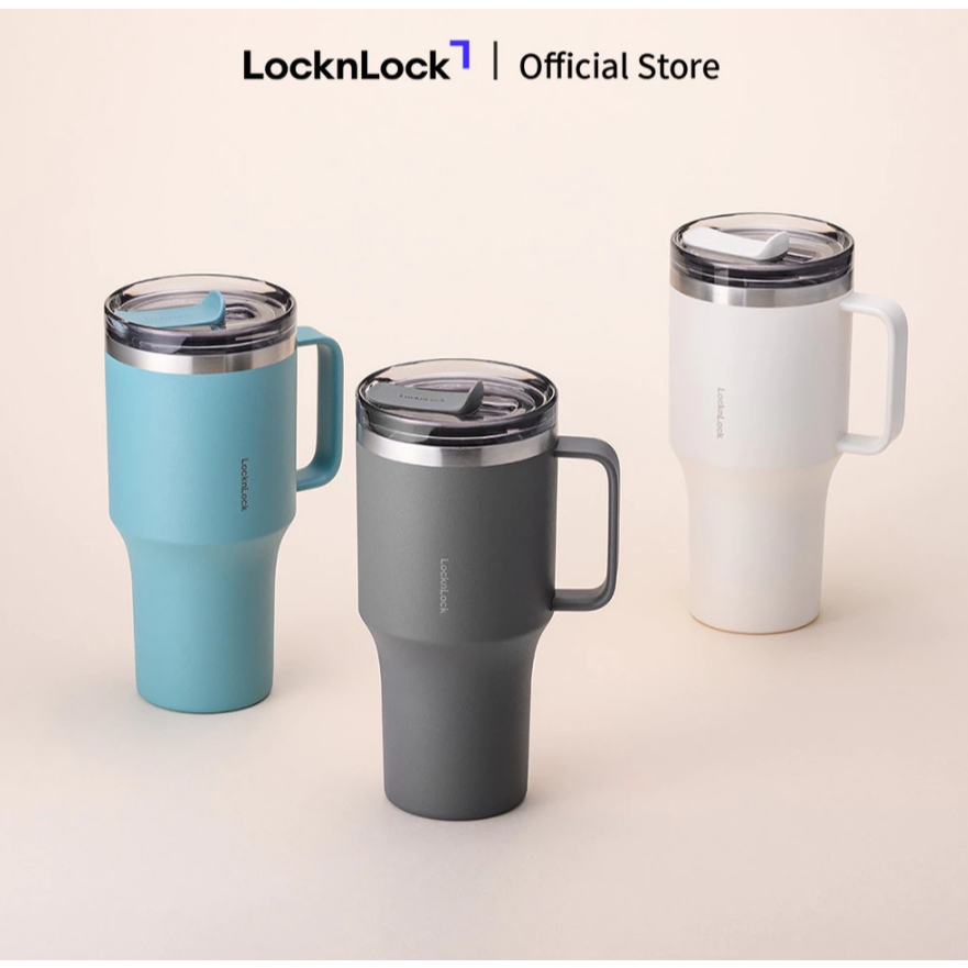 LocknLock กระติกน้ําร้อน 820ml พร้อมฝาเลื่อน Metro King LHC4326 ของแท้