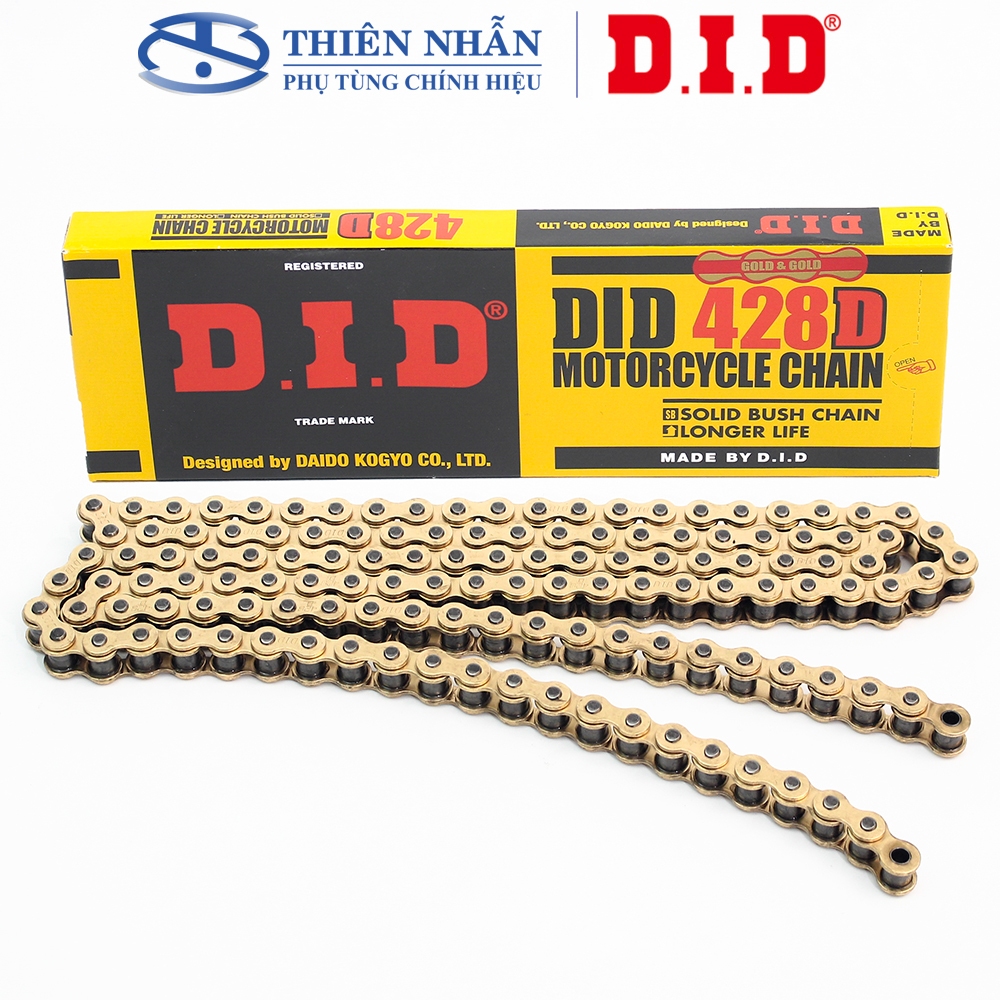 DID 428D-124RB/130RB โซ่สีทองสําหรับ Exciter 135/150/155, Winner, Fz150i, Sonic, Raider, Satria, Wav