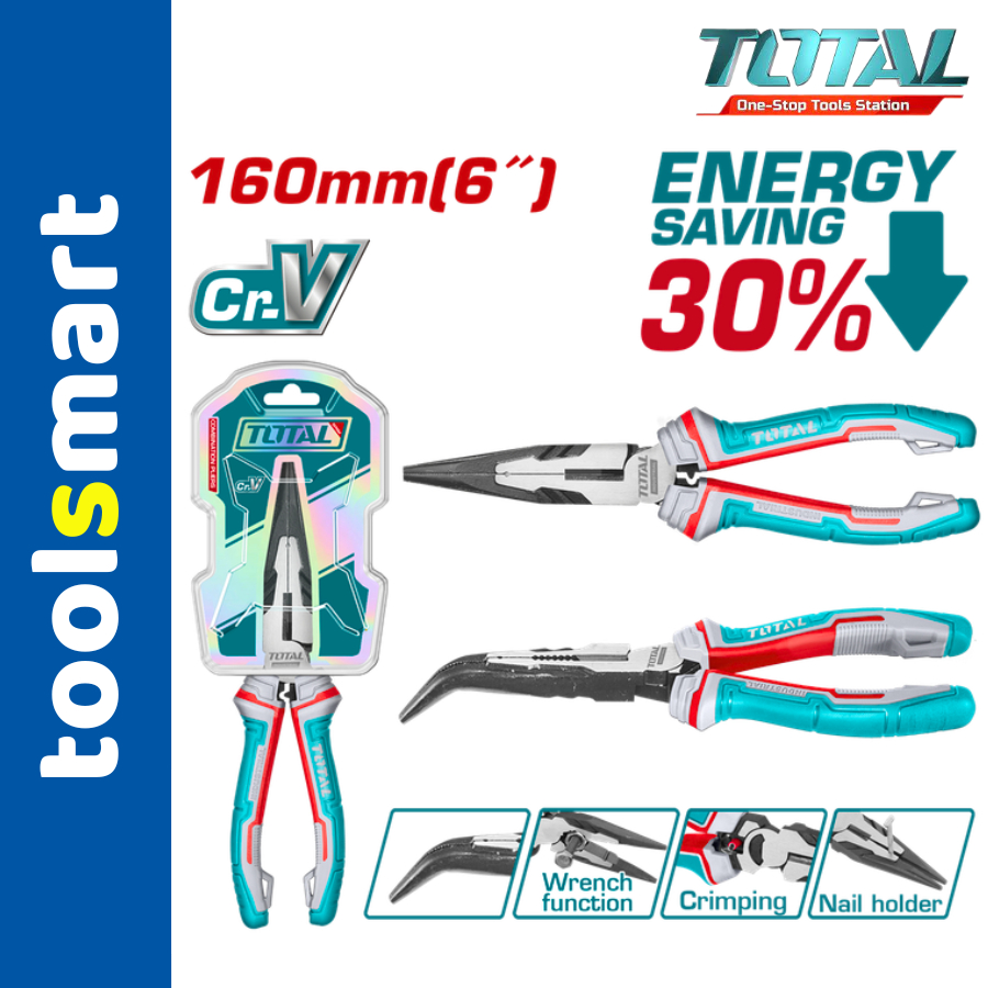 คีมปากแหลม 6"/160mm TOTAL THT24616S (เครื่องมือ)