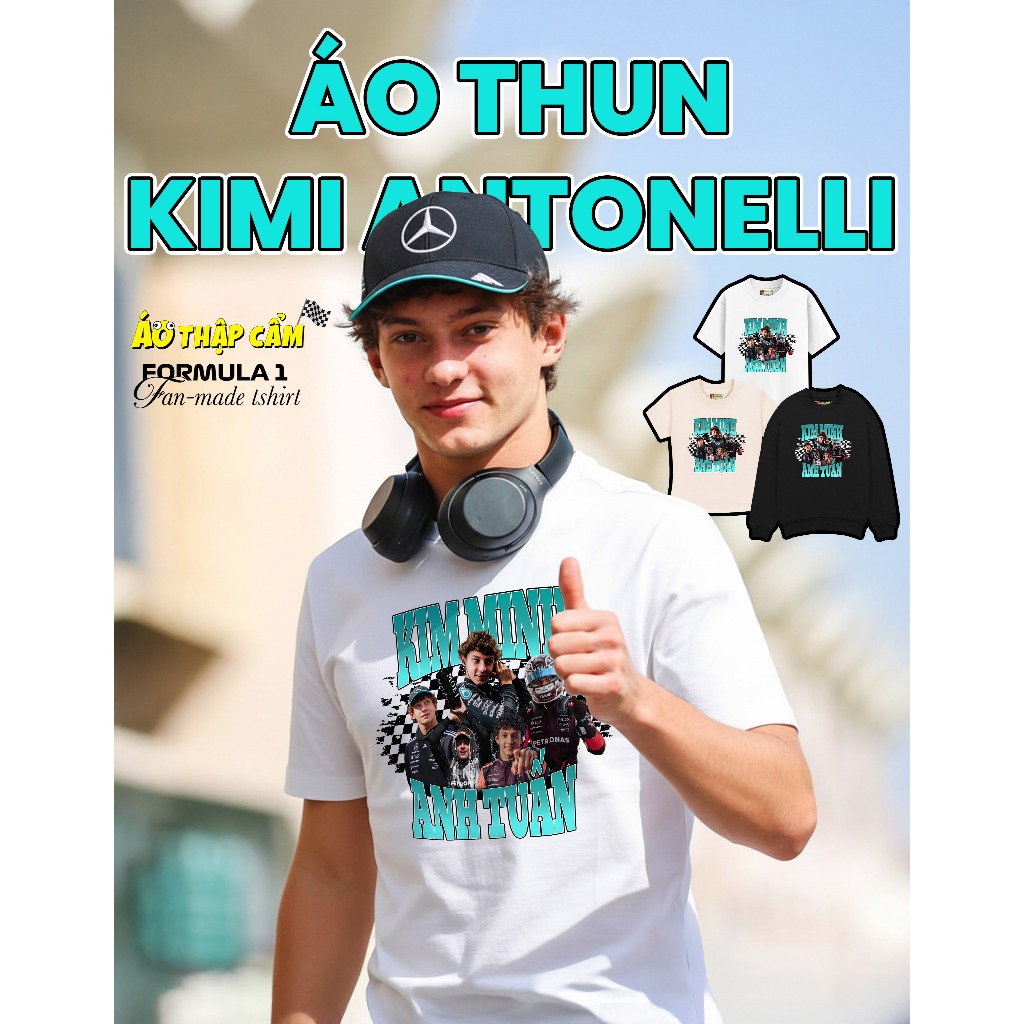 [GOOD FABRIC] เสื้อยืด Babytee Kim Minh Anh TUAN Kimi Antonelli Viet Hoa Cotton 250Gsm Oversize