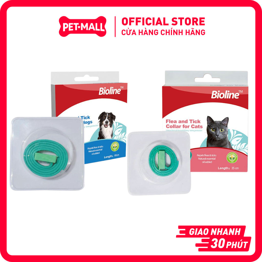 BIOLINE ปลอกคอกําจัดหมัดสําหรับสุนัขและแมวและปลอกคอกําจัดเห็บหมัดสําหรับสุนัขและแมว Petmall