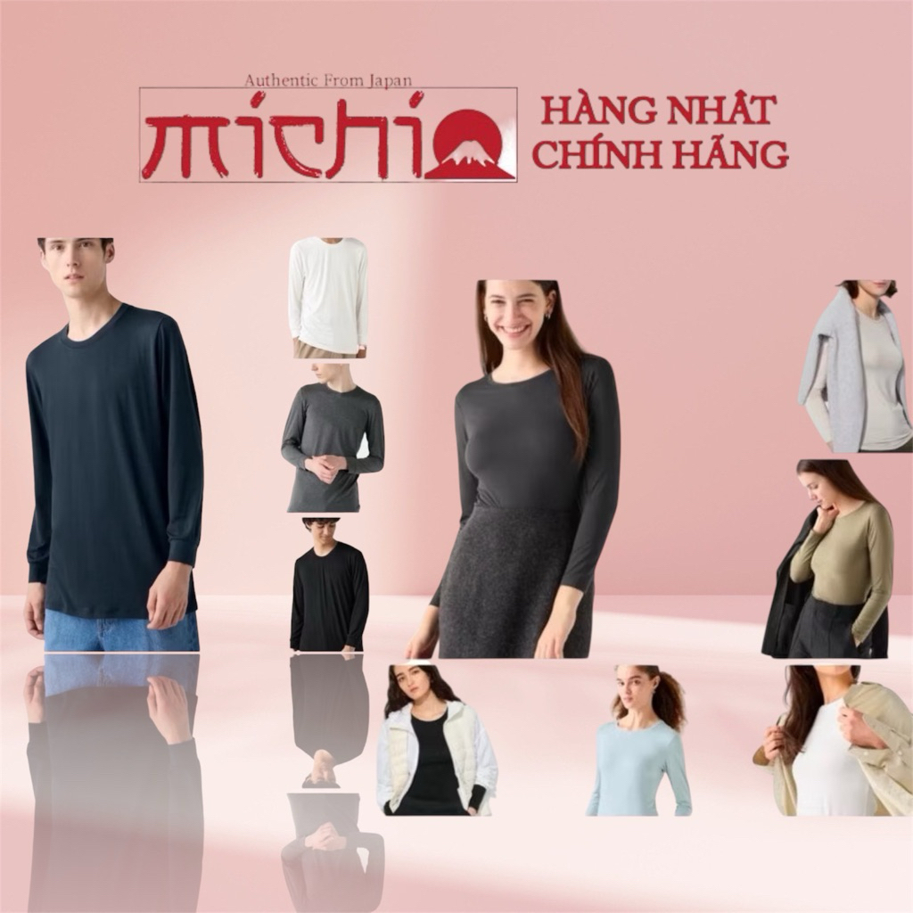 HEATTECH Uniqlo THERMALT SHIRT สําหรับผู้ชาย/ผู้หญิง ROUND NECK - รุ่นใหม่ SUPER THIN - SUPER WARM -