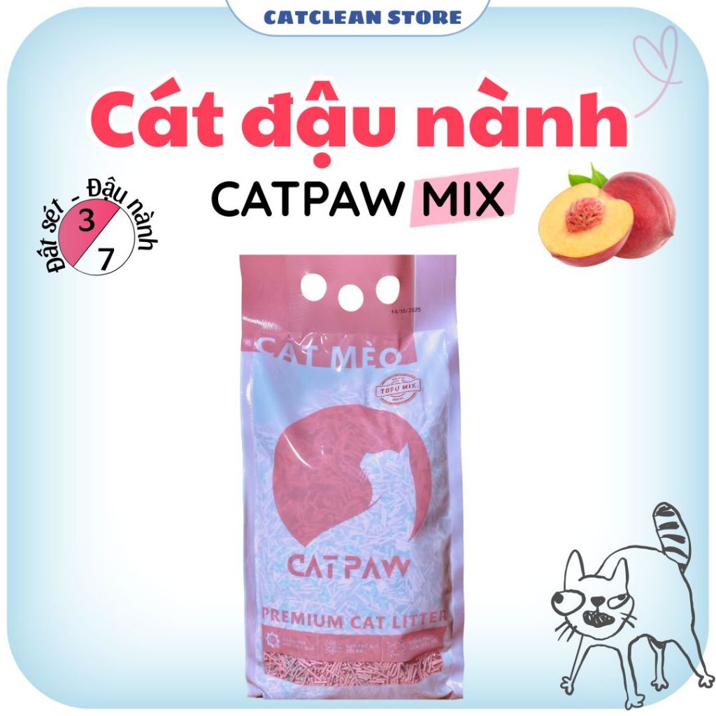 [CatClean] CatPaw Soy Cat Cat Mix Clay 6L/2KG, ทรายแมว
