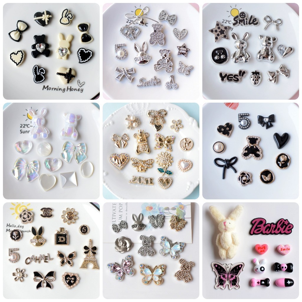 Set Charm Crocs เลียนแบบโลหะติดตั้งรองเท้าแตะ Crocs ของแท้ 50 รุ่น