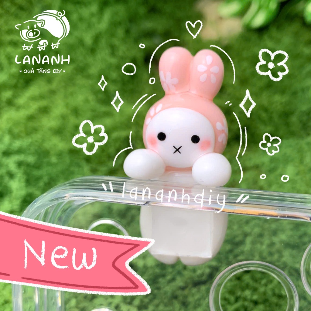 [Hippers for phone] FLOWER HAT RABBIT - โมเดลสติ๊กเกอร์โทรศัพท์สุดน่ารัก
