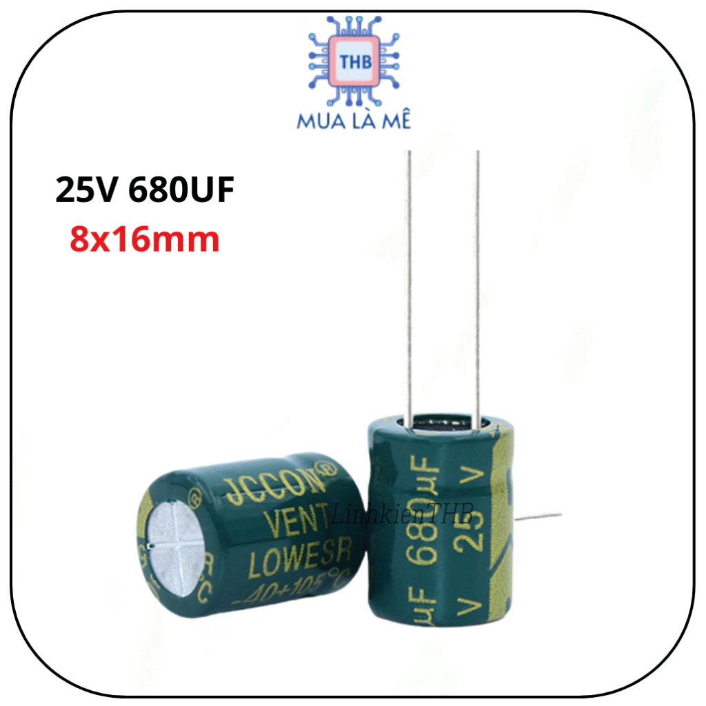 คุณภาพสูงความถี่สูง 25V 680uF 8x16mm ตัวเก็บประจุ (ถุง 10c)