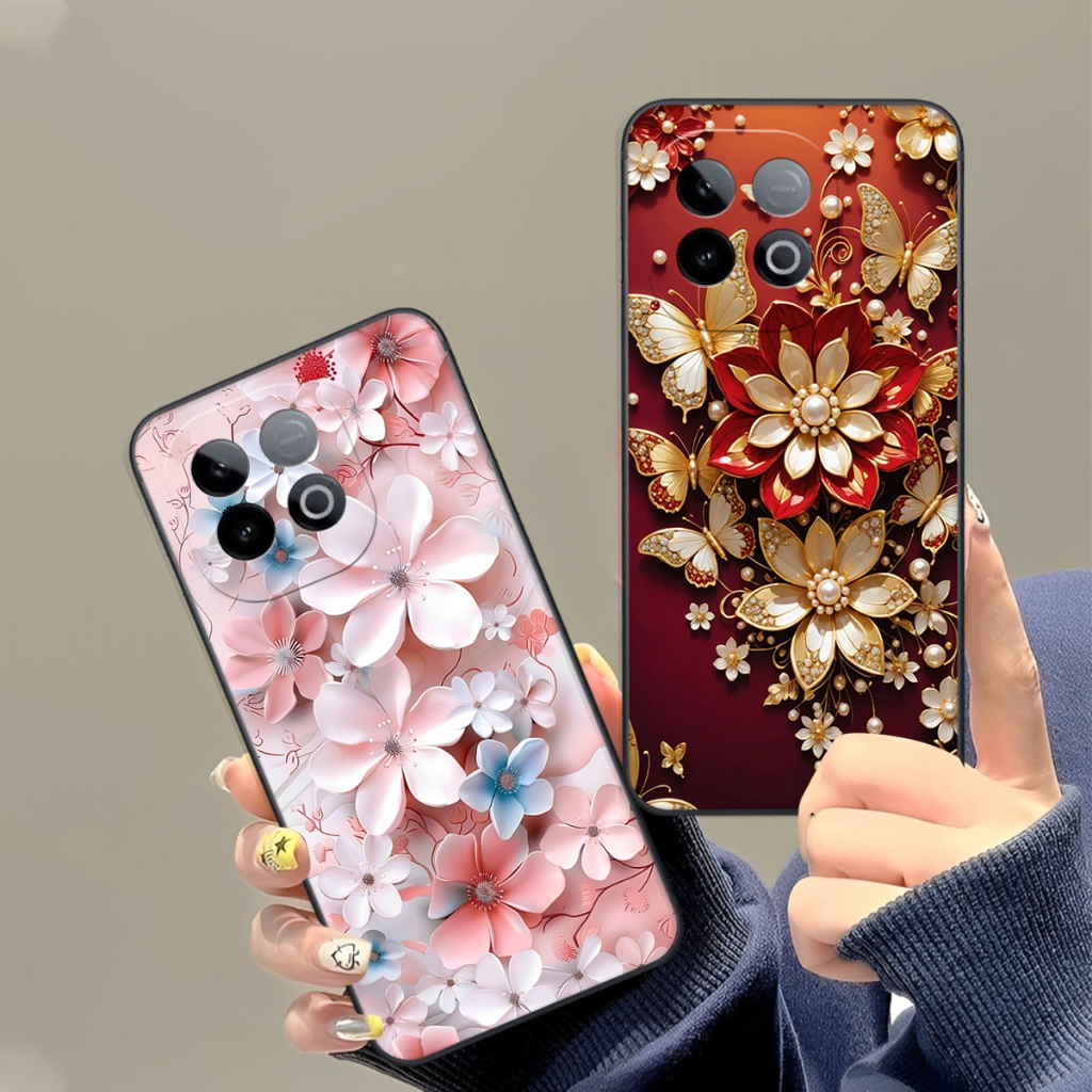เคสสําหรับ Vivo IQ00 Z10 TURBO/ Z10 TURBO PRO/ Z10 TURBO PRO PLUS พิมพ์ลายลายดอกไม้สวยหรู