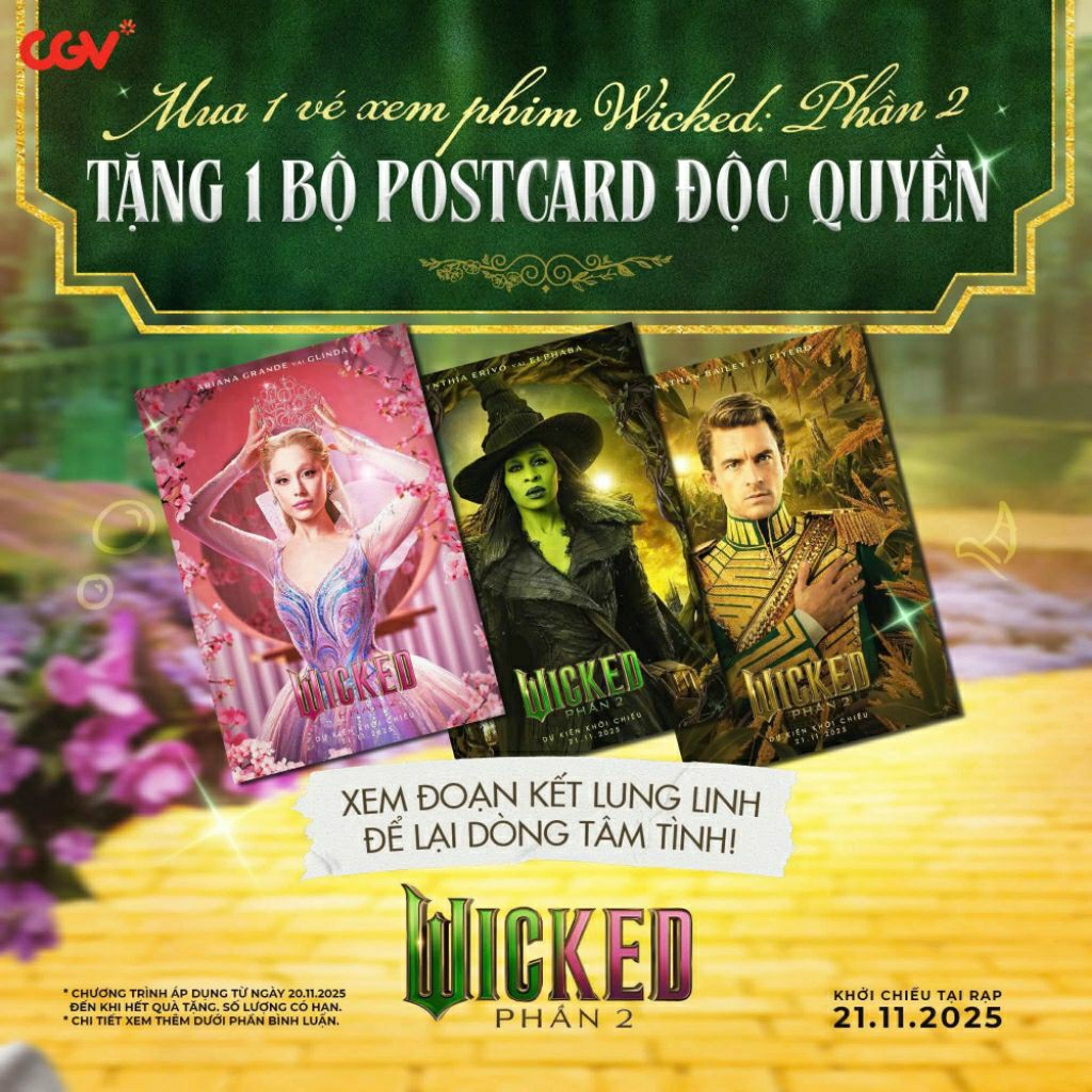 ชุด 3 POSTACARD Wicked 2 (Wicked: For Good)