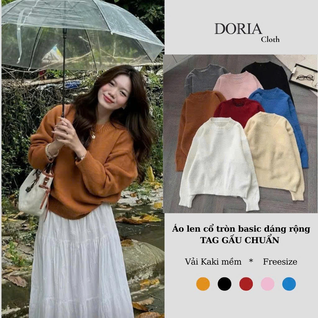 Doria A.lenbasic102_P8k7 เสื้อสเวตเตอร์ขนกระต่ายคอกลมแขนยาวเนื้อนุ่ม