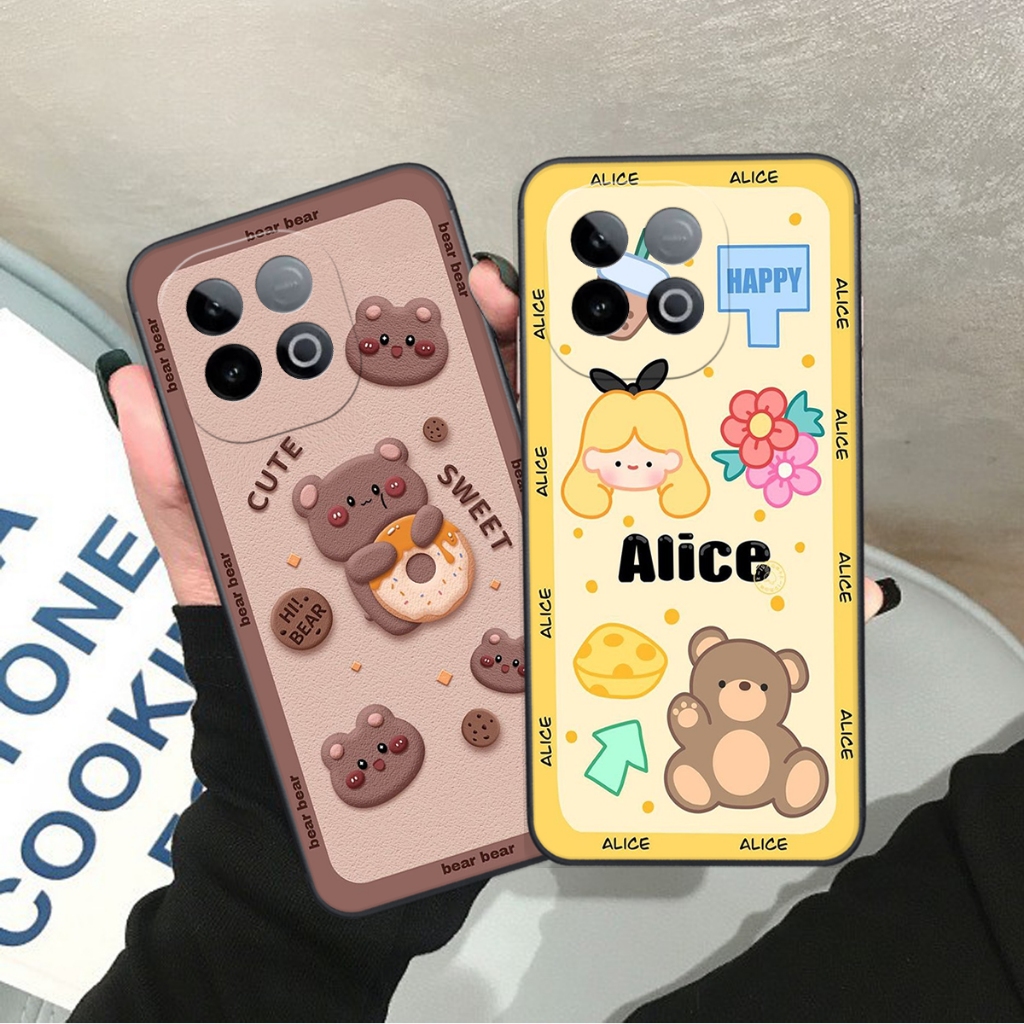 เคสสําหรับ Vivo IQ00 Z10 TURBO/ Z10 TURBO PRO/ PRO PLUS พิมพ์ลาย Brown - Pink Bear, Be@rick Bear, CU