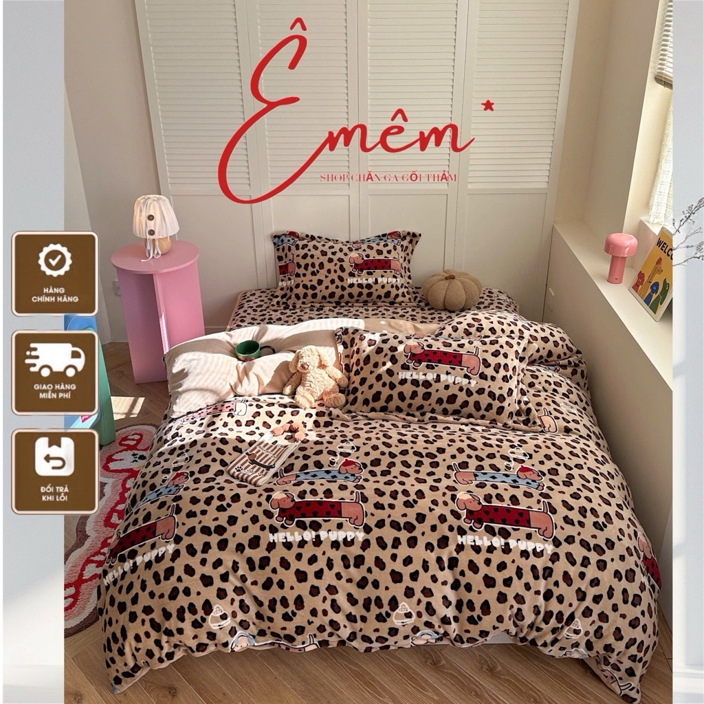 ชุดปลอกผ้านวมสักหลาดกํามะหยี่กํามะหยี่และกํามะหยี่เนื้อเนียน ครบชุด 4 ชิ้น แผ่นฝ้าเพดานยางยืดสะดวก ป