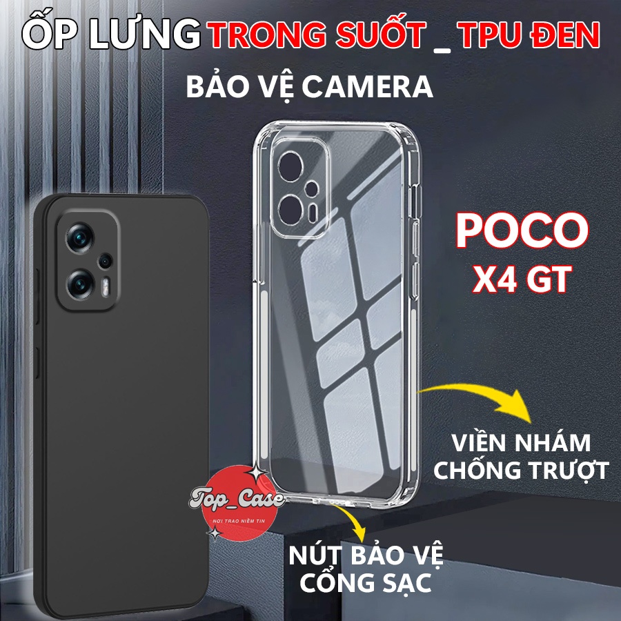 เคส Poco X4 GT กันลื่น กันกล้องกันกระแทก โปร่งใส Silicon.Top case