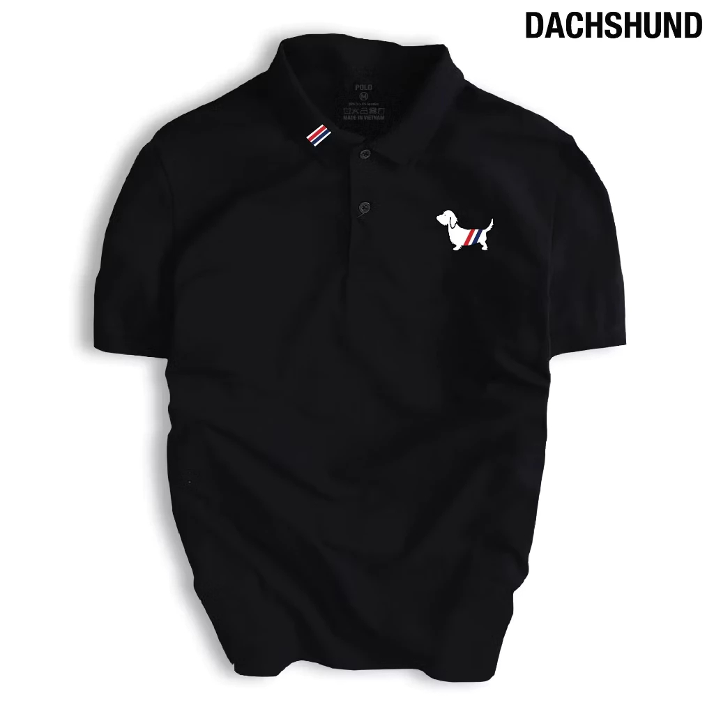 DAMHSHUND คอปกเปิดลง เสื้อโปโลผ้าจระเข้ CVC หรูหรา เรียบหรู โปร่งสบาย