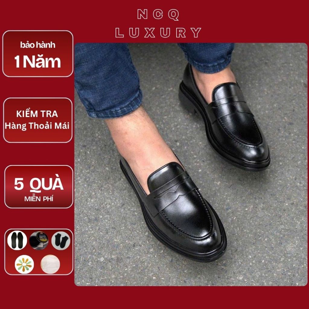 รองเท้าหนังผู้ชาย Penny Loafer Office พร้อมแกะสลักยาง Fox Sole - รองเท้าผู้ชายหรูหรา