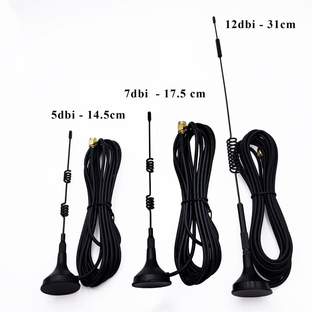 เสาอากาศ LoRa RF 433MHz SMA – 5dBi / 7dBi / 12dBi – ฐานแม่เหล็ก – สายไฟ 3 เมตร