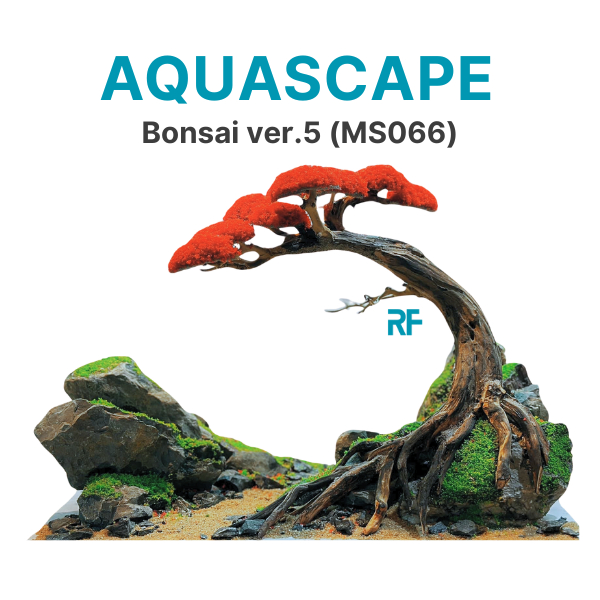 Aquascape Bonsai ver.5 (Ms066) หลังคาสีแดงหลายขนาด Aquascape ใช้ตกแต่งตู้ปลา
