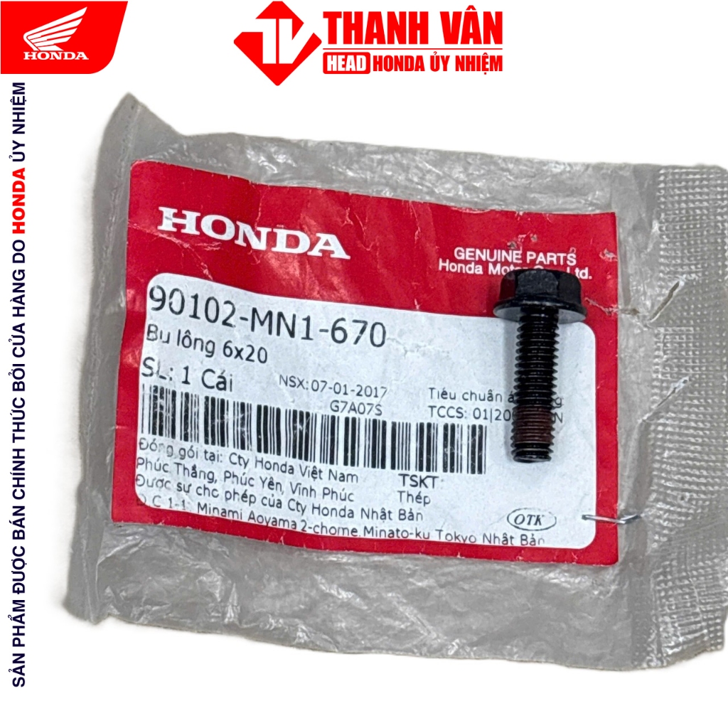 Bolt 6X20 90102-MN1-670 HONDA WINNER 150, WINNER X, WINNER R