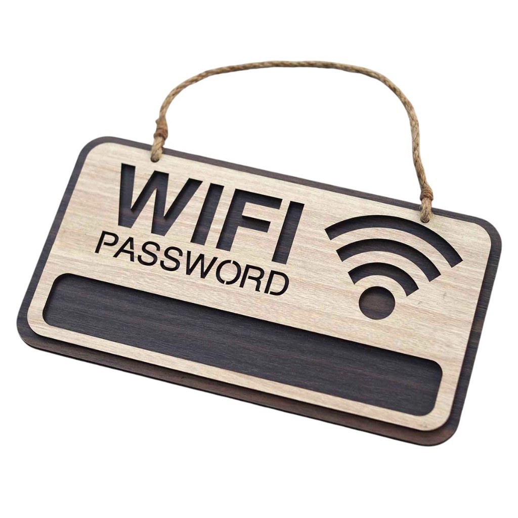 Wooden Wifi Board Decor สําหรับคาเฟ่ชานมพร้อมข้อมูล wifi TW01
