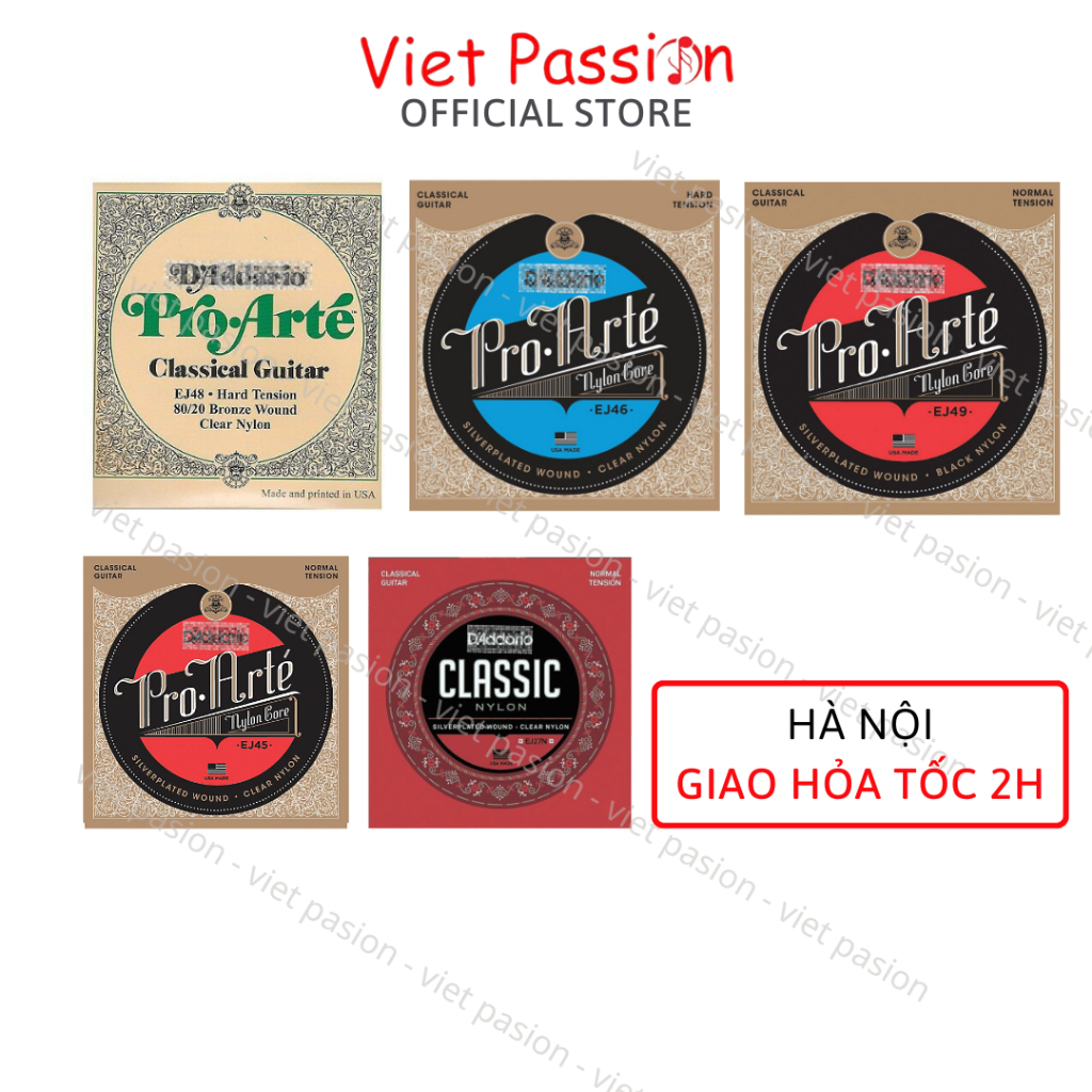Azario Classic Guitar Strings EJ27N EJ45 EJ46 EJ48 EJ49 Viet Passion คุณภาพไนลอนสายกีตาร์คลาสสิก