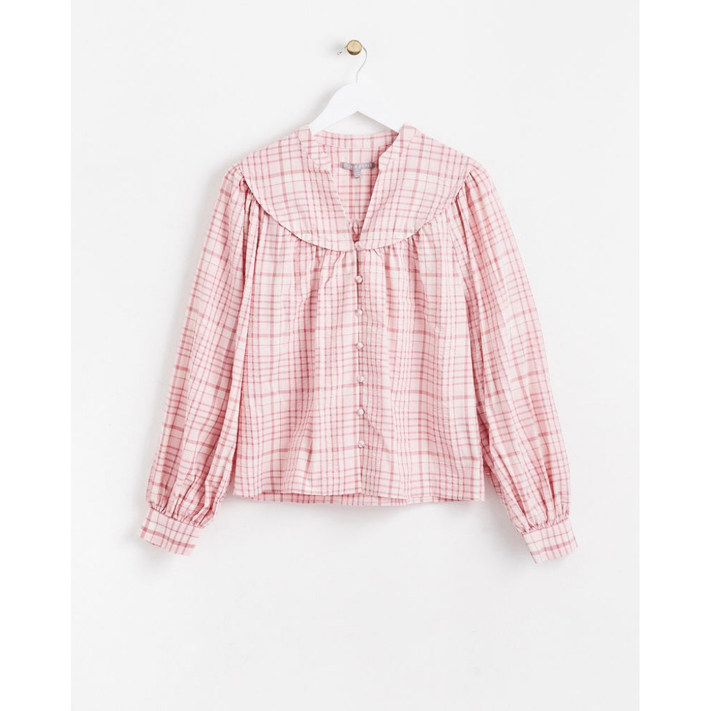 Oliver Bonas เสื้อเชิ้ตลายสก๊อตสีชมพู