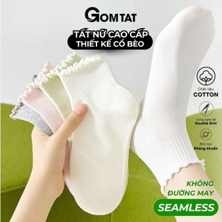 [LIVE] Set 3 đôi tất nữ cổ bèo mùa hè GOMTAT, vớ cổ ngắn chất liệu cotton thoáng mát - MIA-25165-CB3