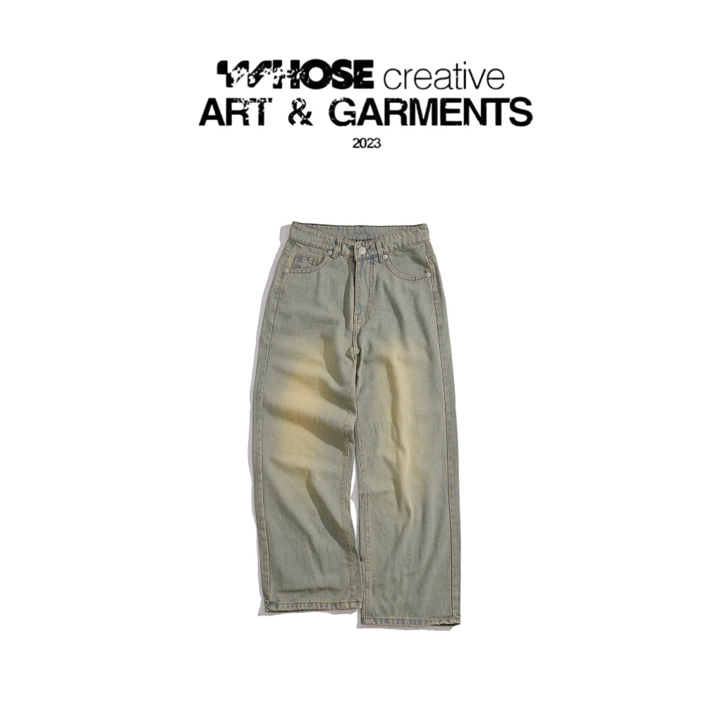 Cobalt WIDE STRAIGHT JEANS WHOSE - Whes Studio 1795 กางเกงยีนส์ขาตรง