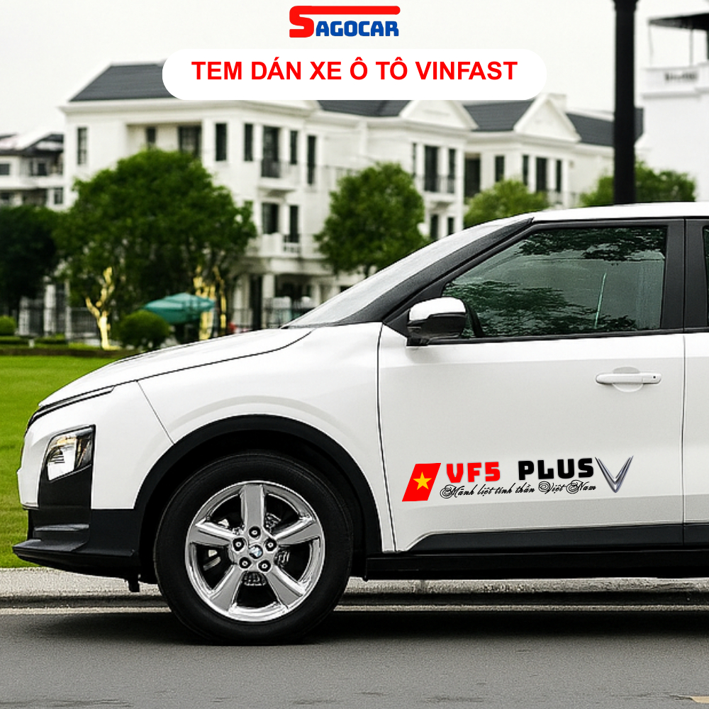 VinFast VF5 Plus สติ๊กเกอร์ติดรถ - รูปลอกตกแต่งและปกป้องสี ตัดตามแบบรถ 50x6 cm.