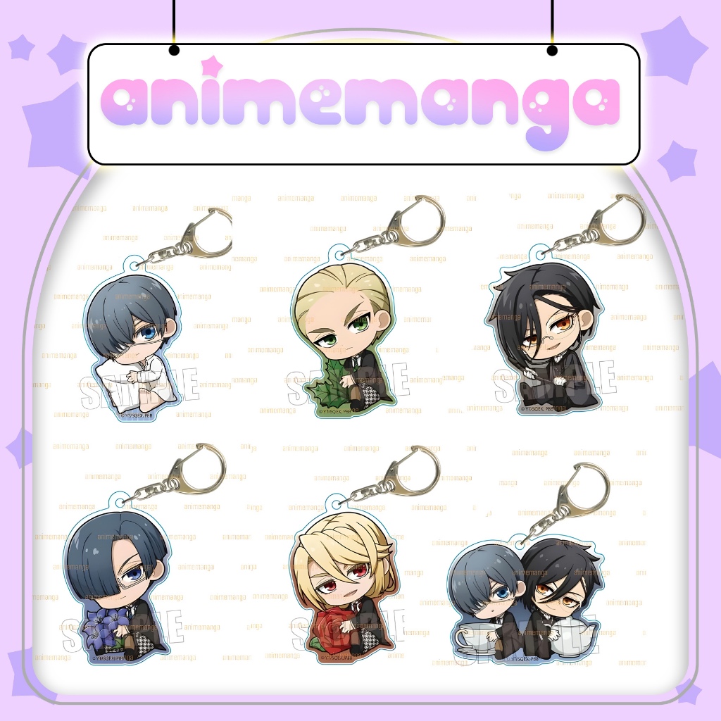 BLACK BUTLER ver SITTING กอดสีดํา BUTLER อะนิเมะ chibi micha พวงกุญแจในของขวัญน่ารัก