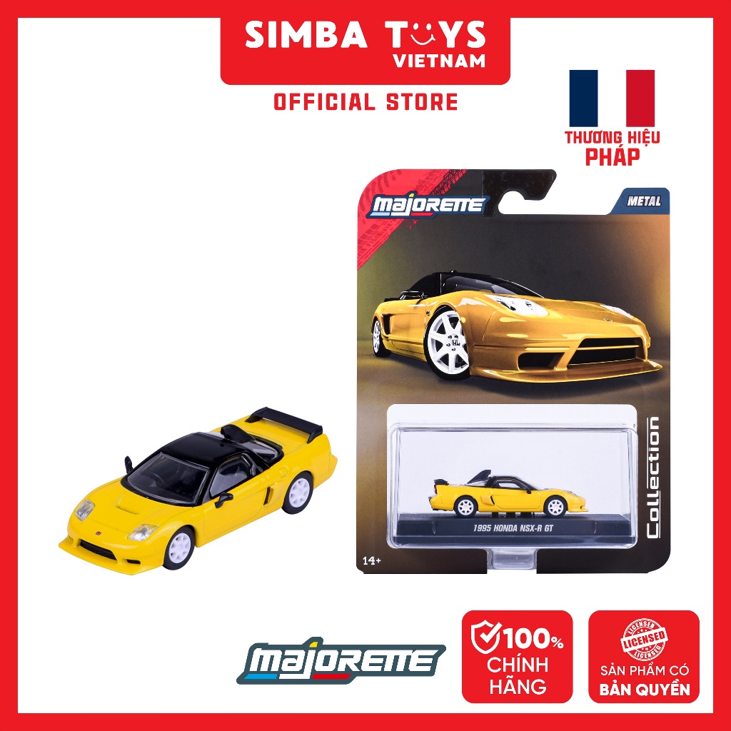 MAJORETTE Collection 1995 Honda NSX-R GT 1:64 รถDiecastรุ่นของเล่น-Simbaของเล่นเวียดนาม