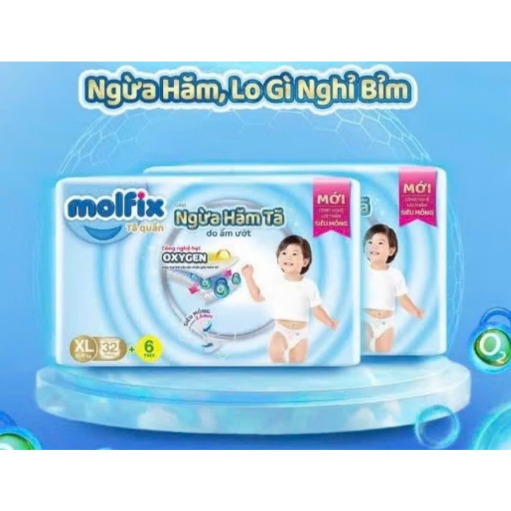[Combo 3 แพ็ค] Molfix Jumbo Oxygen Diapers บางพิเศษ ป้องกันผ้าอ้อม M126+18,L108+18,XL96+18,XXL84+16