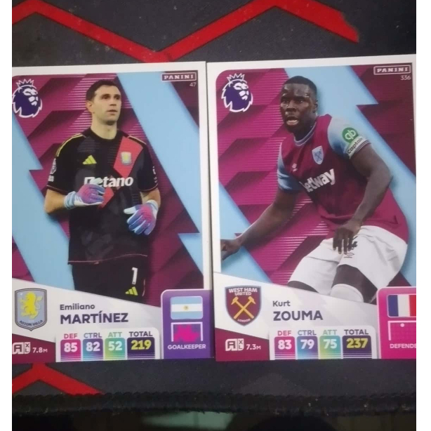Kurt Zouma Player Card Combo (336) & Emilia Martínez (47) Panini Adrenalyn XL 2024/25