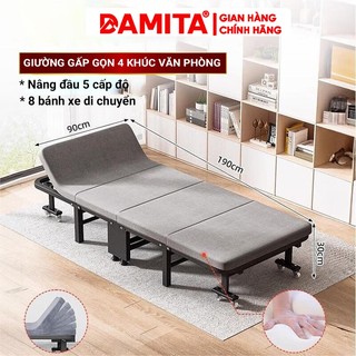 Giường gấp gọn 4 khúc văn phòng thông minh xếp gọn có thể gấp thành ghế rất tiện lợi cho dân văn phòng ngủ trưa
