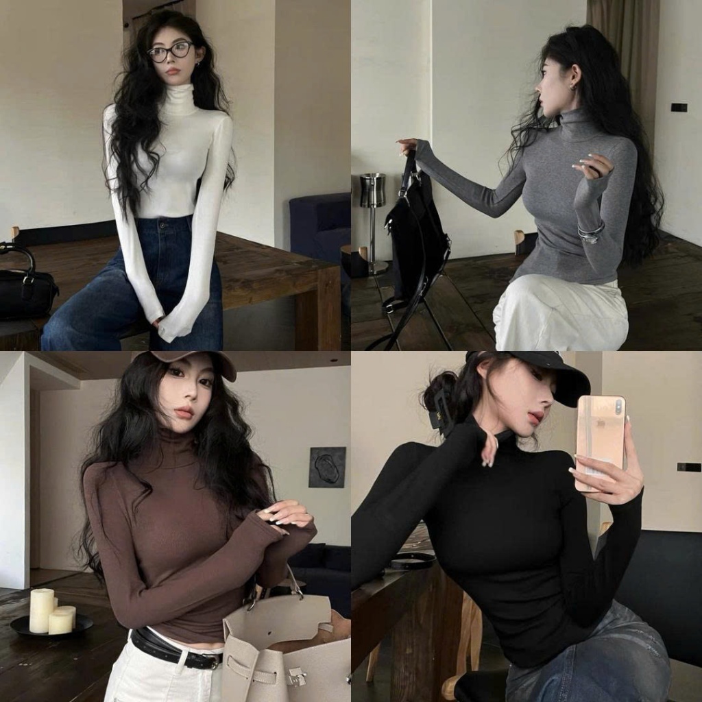 Basic Bodycon Fur-Lined คอเต่าความร้อน 247store Super Soft 4-Way Stretch Warm Jacket Alencolo384