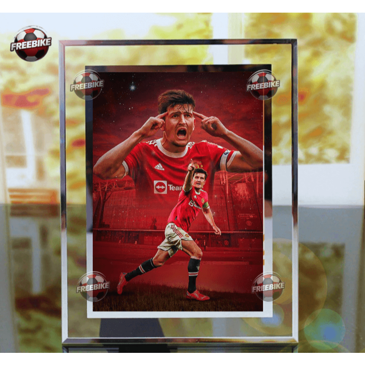 กรอบโปสเตอร์ HARRY MAGUIRE พร้อมกระจกคริสตัลคุณภาพสูง