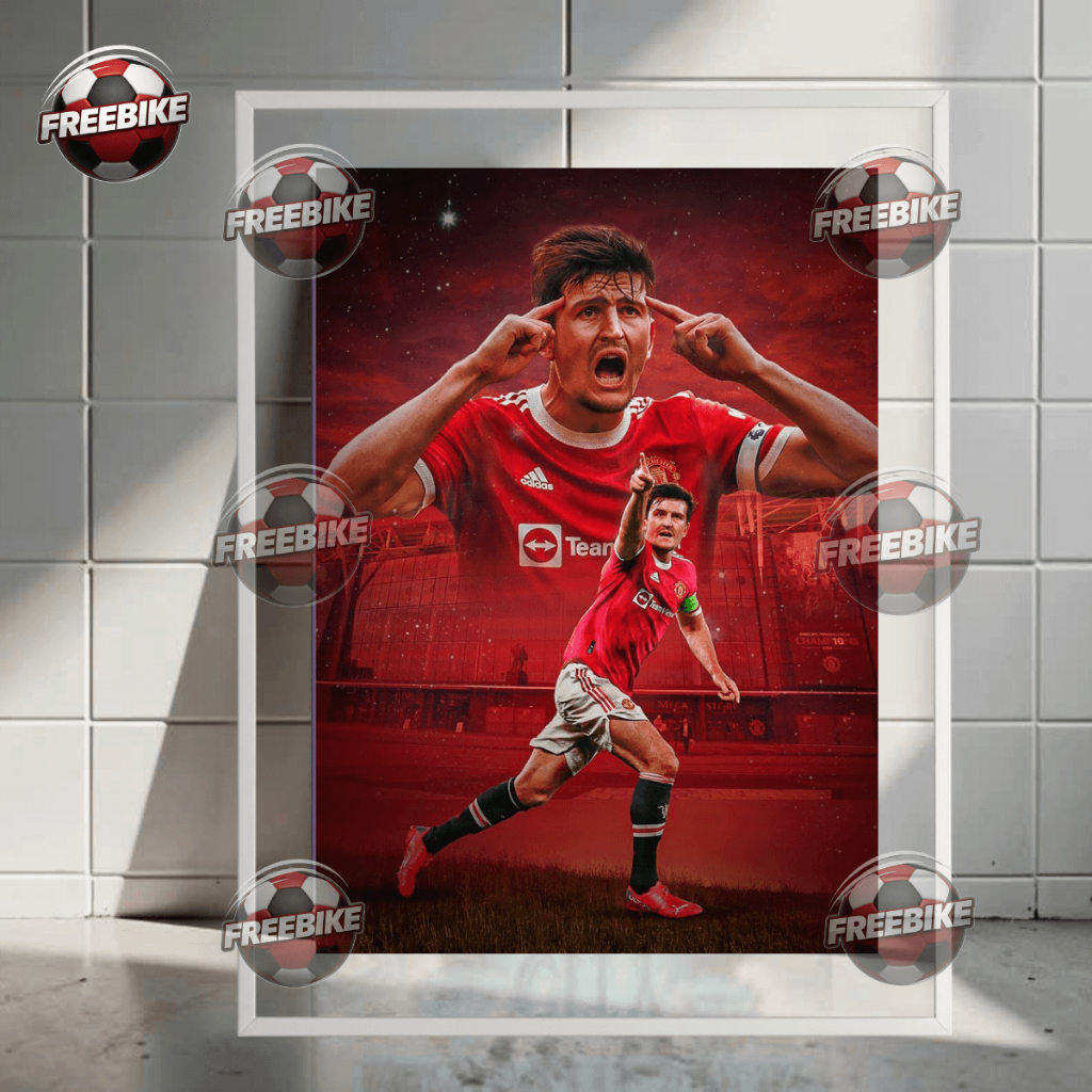 โปสเตอร์ HARRY MAGUIRE พร้อมแผ่นรองแก้วคริสตัลคุณภาพสูง