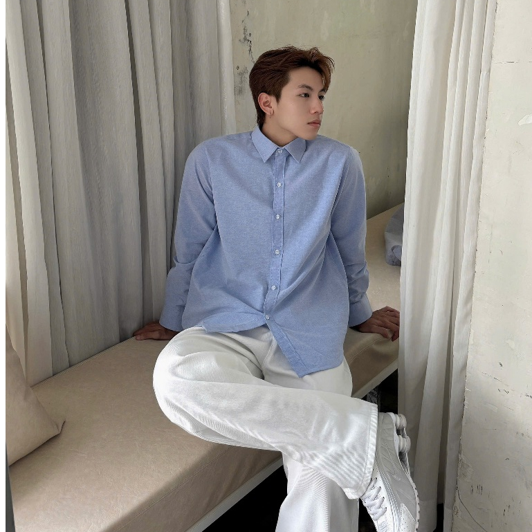 AB HOUSE - เสื้อเชิ้ตแขนยาวปักลาย JOY สําหรับผู้ชายและผู้หญิง