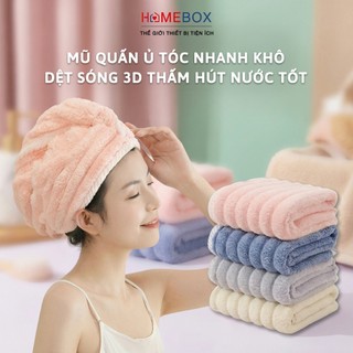 Mũ Quấn Tóc Lông Dệt Sóng Siêu Thấm Hút, Khăn Ủ Tóc Nhanh Khô Lau Tóc Mềm Mại Giảm Hư Tổn Tóc