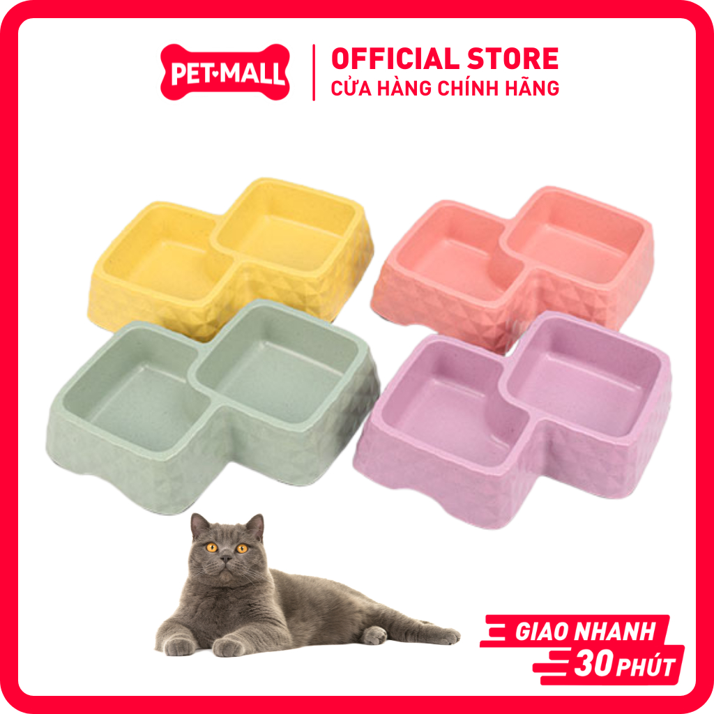 BO-3165 - SONICE Lyly ชามคู่สําหรับสุนัขและแมว - ขนาด 30 x 19 x 6ซม. Petmall