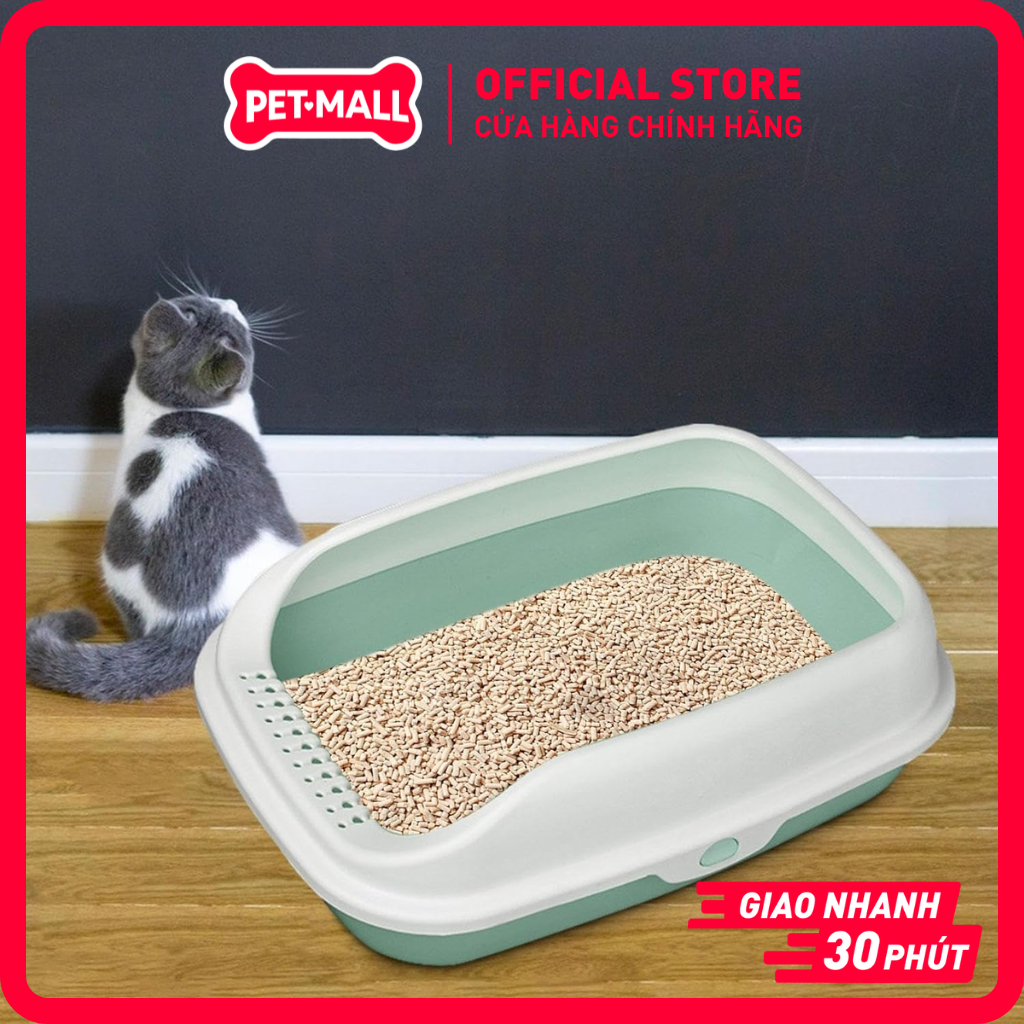 ถาดทรายแมว SONICE สีมัทฉะ กันทรายกระเด็น ขนาด 50 x 40 x 25cm Petmall