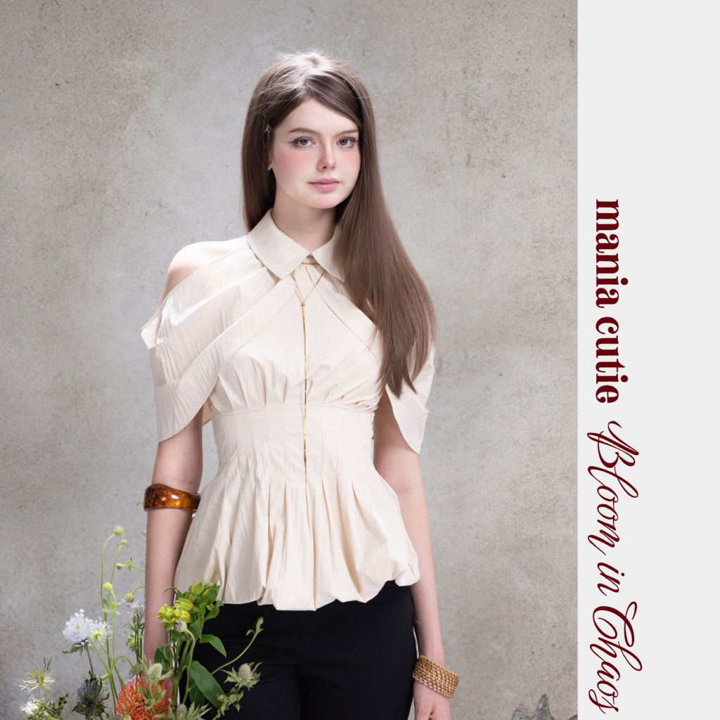 เสื้อวิมซี่ | Mania Cutie เสื้อเปิดไหล่ย่น