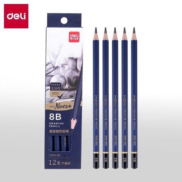 ดินสอกด Deli Nuevo S999 HB–12B – เขียนได้อย่างราบรื่น น้อยกว่า – ร่างการร่าง ร่างภาพ