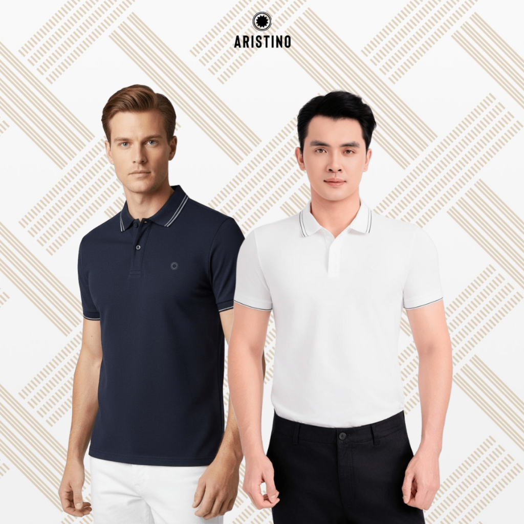 Aristino Elite Slim Fit เสื้อโปโลแขนสั้นผู้ชายพร้อมคอแฟชั่นสุภาพบุรุษคุณภาพสูง APS072EDP01