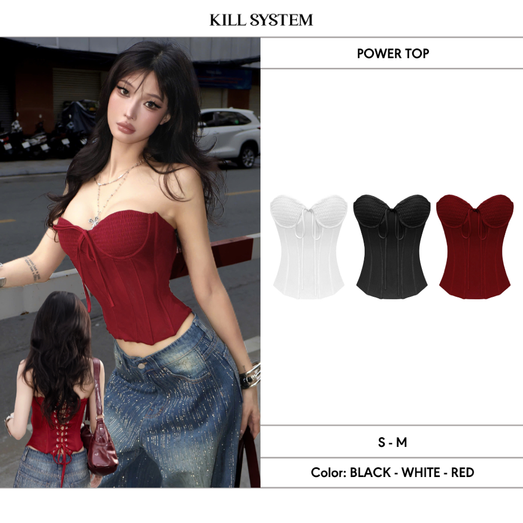 POWER - KILL SYSTEM เสื้อรัดหน้าอกซีทรูเซ็กซี่