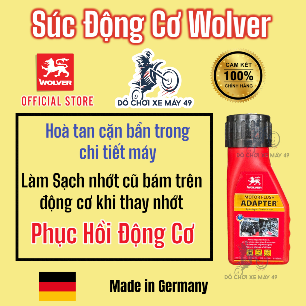 [MH] Engine Flush - Motorcycle Oil Flush Wolver Motor Flush Adapter 60mL Made in Germany >>>>